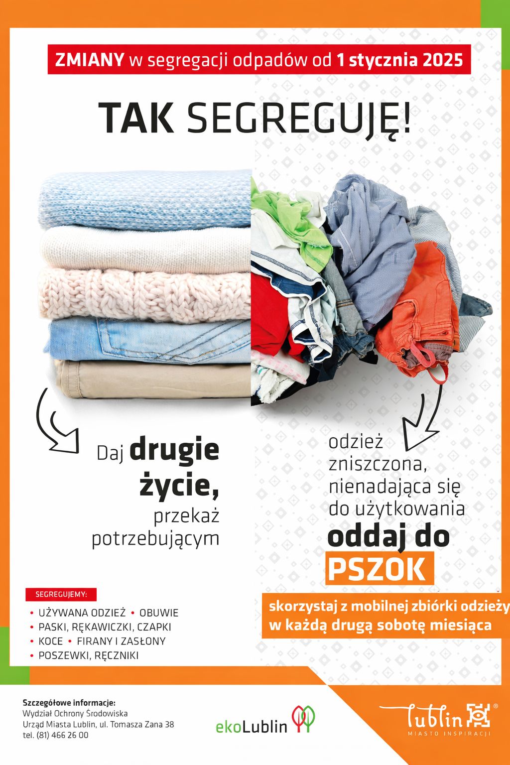 Lublin kontynuuje mobilne zbiórki tekstyliów i odzieży